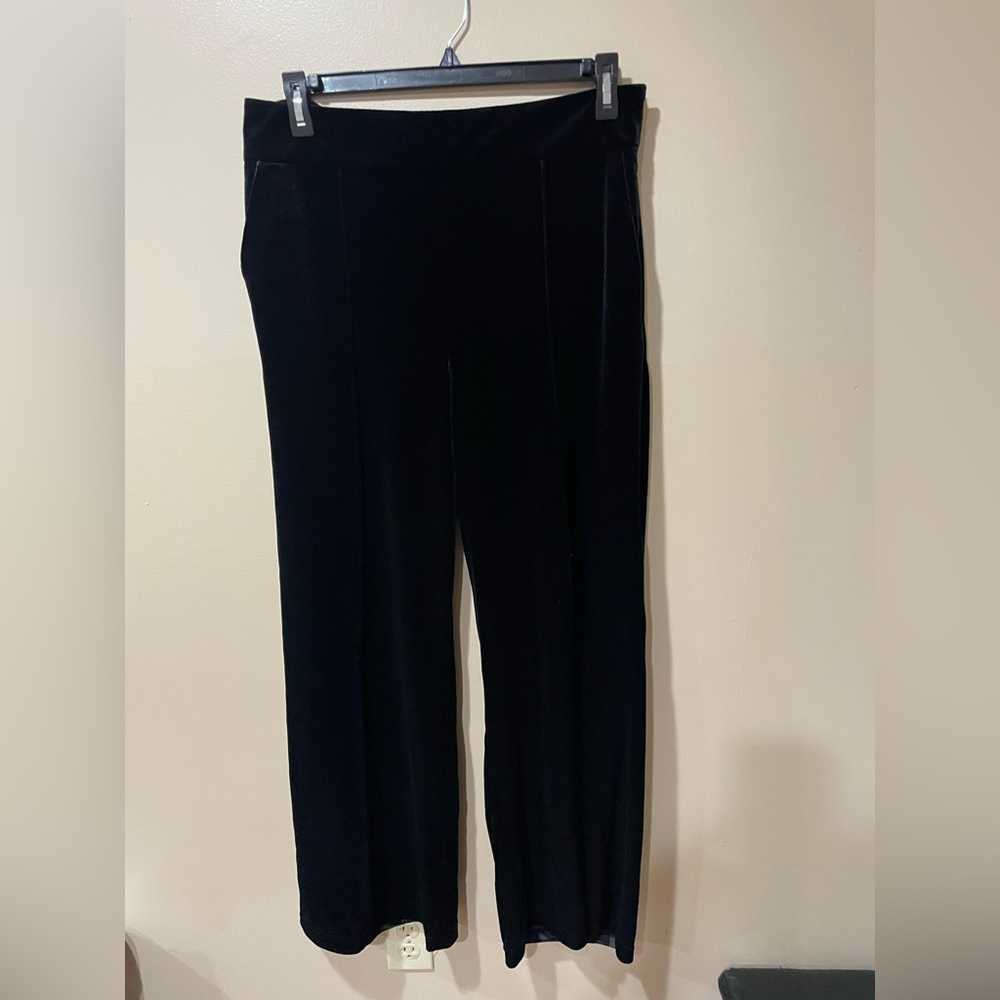 INC International Concepts Black Velvet Wide Leg Pants